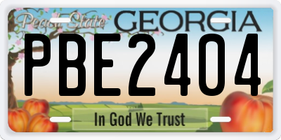 GA license plate PBE2404