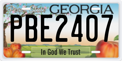 GA license plate PBE2407