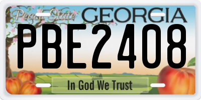GA license plate PBE2408