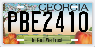 GA license plate PBE2410