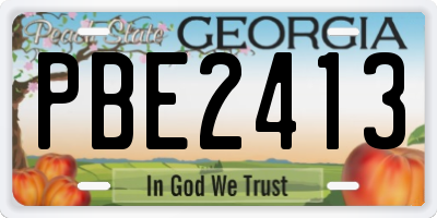 GA license plate PBE2413