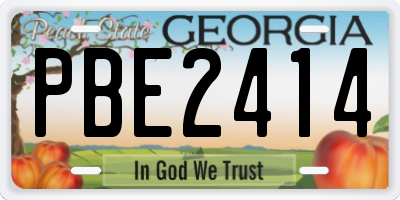 GA license plate PBE2414