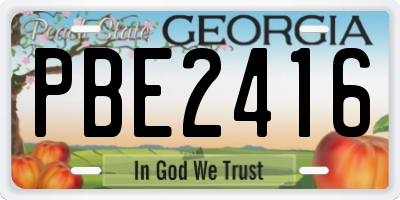 GA license plate PBE2416