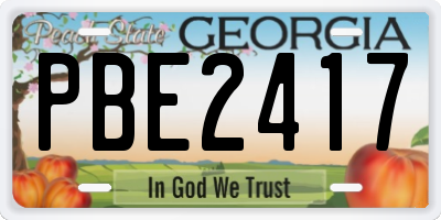 GA license plate PBE2417