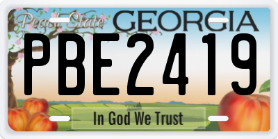 GA license plate PBE2419