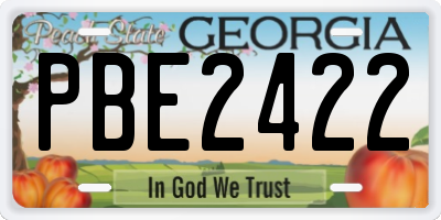 GA license plate PBE2422