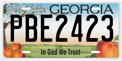 GA license plate PBE2423