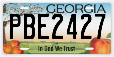 GA license plate PBE2427