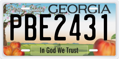 GA license plate PBE2431