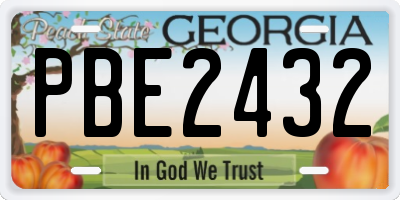 GA license plate PBE2432