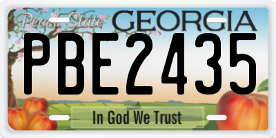 GA license plate PBE2435