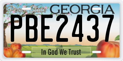 GA license plate PBE2437