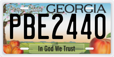 GA license plate PBE2440