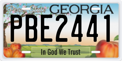 GA license plate PBE2441