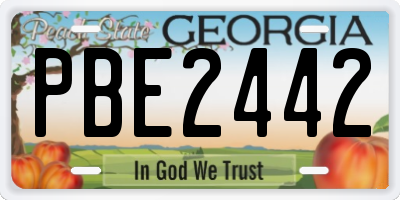 GA license plate PBE2442