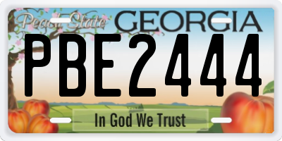 GA license plate PBE2444