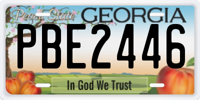 GA license plate PBE2446