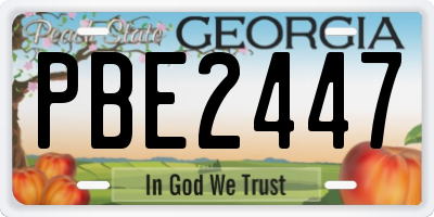 GA license plate PBE2447