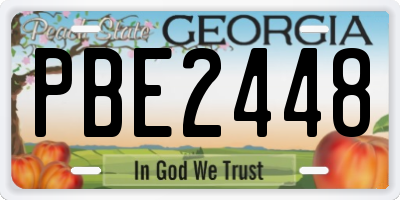 GA license plate PBE2448