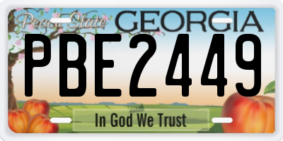 GA license plate PBE2449