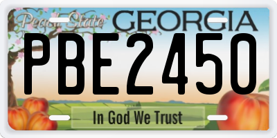 GA license plate PBE2450