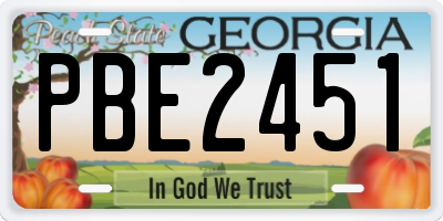 GA license plate PBE2451