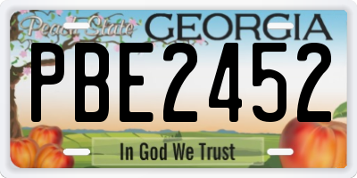 GA license plate PBE2452