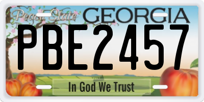 GA license plate PBE2457