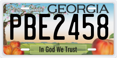 GA license plate PBE2458
