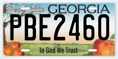 GA license plate PBE2460