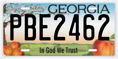 GA license plate PBE2462