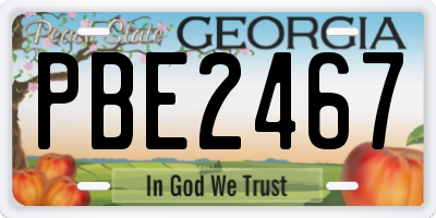 GA license plate PBE2467