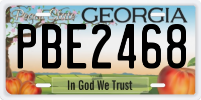 GA license plate PBE2468