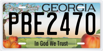 GA license plate PBE2470