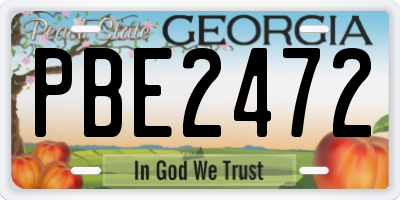 GA license plate PBE2472