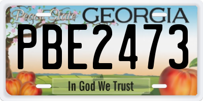 GA license plate PBE2473