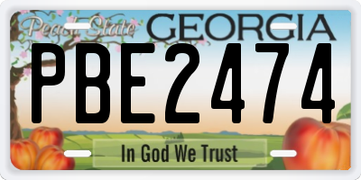 GA license plate PBE2474