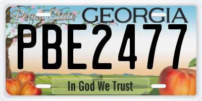 GA license plate PBE2477