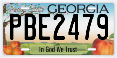 GA license plate PBE2479
