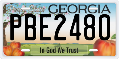 GA license plate PBE2480