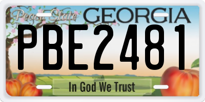 GA license plate PBE2481