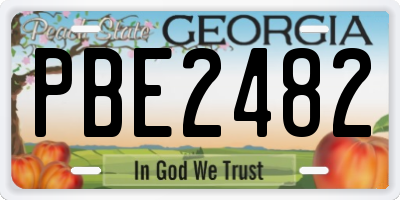 GA license plate PBE2482