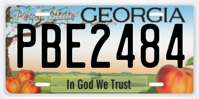 GA license plate PBE2484