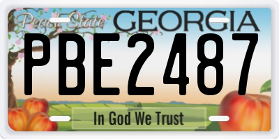 GA license plate PBE2487