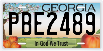 GA license plate PBE2489