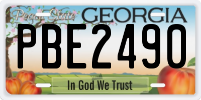 GA license plate PBE2490