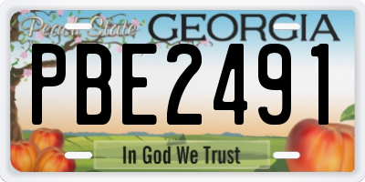 GA license plate PBE2491