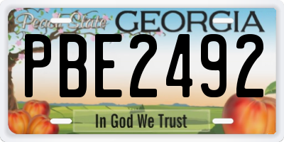 GA license plate PBE2492