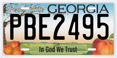 GA license plate PBE2495