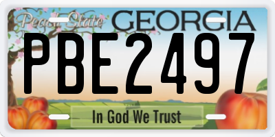 GA license plate PBE2497